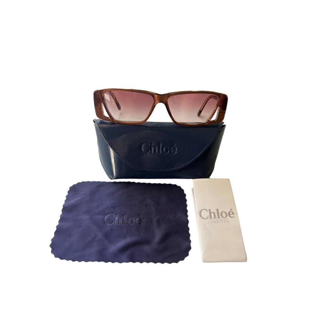 CHLOE VINTAGE SUNGLASSES WITH CASE AND CHLOE CLOTH